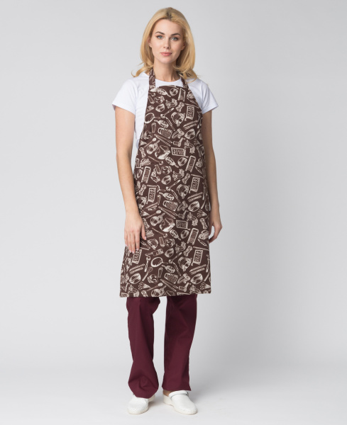 Фартук с грудкой Шоколад (тк.Форвард,200), коричневый/кухня