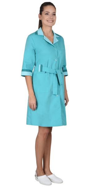 Халат "Флора" женский светло-бирюзовый (ЧЗ)