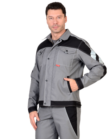 Куртка "Пекин" кор., летняя: серая с черным (ЧЗ)