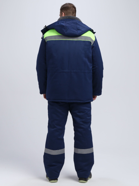 Костюм зимний Труженик-Ультра СОП (тк.Смесовая,210) брюки, т.синий/лимонный