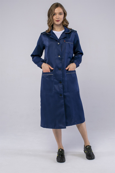 Халат женский ИТР (тк.Смесовая,210), т.синий Факел