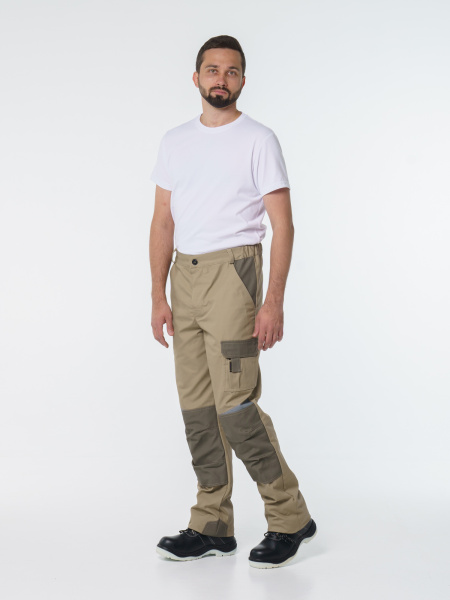 Брюки рабочие мужские №116 бежевый, хаки, СОП ткань Канвас