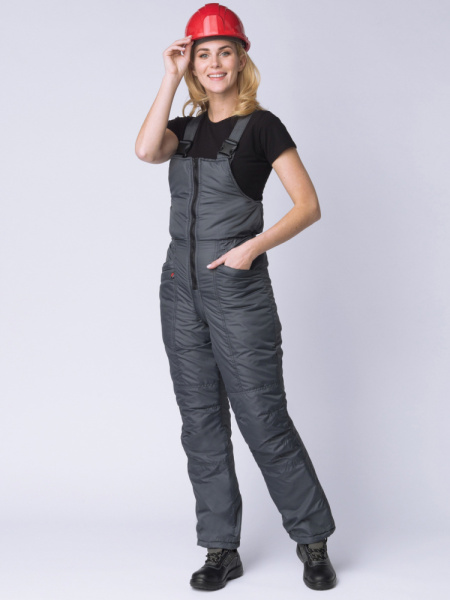 Полукомбинезон зимний женский Снежана (Дюспо), темно-серый (ЧЗ)