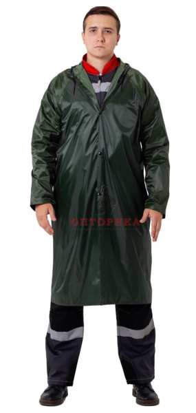 Плащ "РосМарка" нейлоновый с ПВХ влагозащитный, зеленый