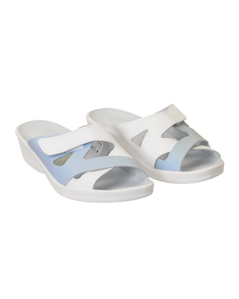 Сабо "Илона" Лера женские белые с голубым (распродажа) Молдшуз