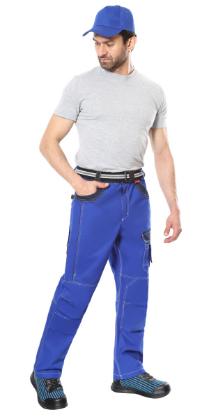 Брюки "Престиж" цв. васильковый с синим, тк.Rodos (245гр/кв.м) (ЧЗ)