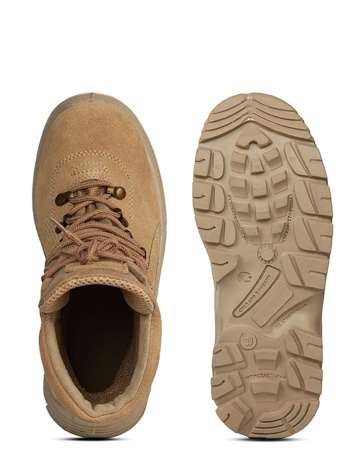 Ботинки с высокими берцами "Cobra D-8" бежевые, натуральная кожа/ Уценка