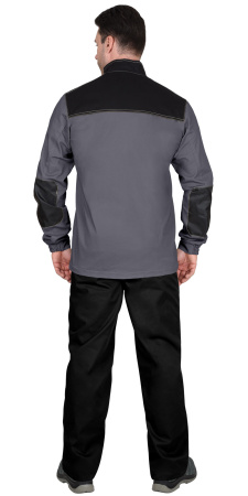 Куртка "МАНХЕТТЕН" длинная темно-серая с оранжевым и черным (ЧЗ)