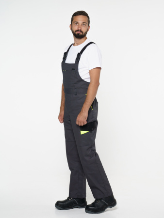 Полукомбинезон "ХОВАРД" :  темно-серый с черной и лимонной отд. (ЧЗ)