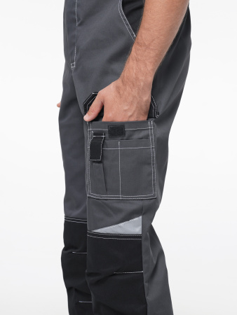 Полукомбинезон рабочий мужской №116 серый с черный, СОП, ткань Rodos