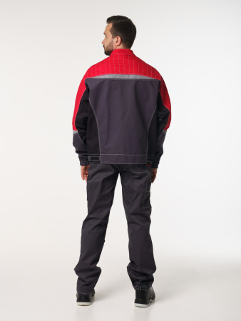 Куртка рабочая мужская №116 цвет серый с красным, черным