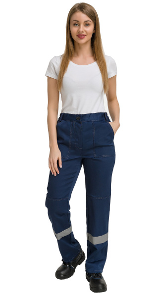 Костюм женский "Чикаго" с брюками (т.синий/василек) КОС815-3 PENTALAB 