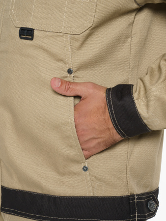 Куртка "Вест-Ворк" короткая, бежевая с черным (ЧЗ)