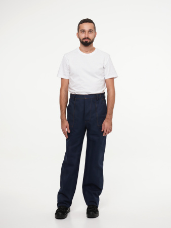 Костюм рабочий мужской №103 (куртка, брюки) тёмно-синий (ЧЗ)