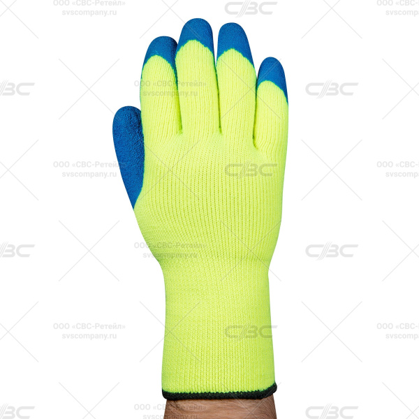 Перчатки зимние с рельефным покрытием из натурального латекса 10 кл вязки арт. ac32wl